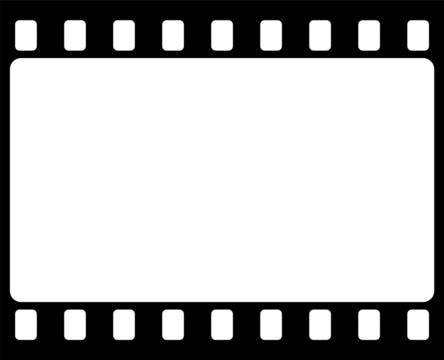 Blank film strip frame vector icon, cinematic border outline graphic for video editing layouts, multimedia production templates and movie designs