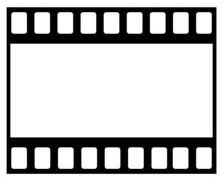 Film frame border vector icon, cinematic strip outline graphic for video editing, movie production templates and multimedia designs