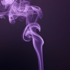 Fototapeta premium Purple smoke swirl on a dark background forming a soft abstract shape. Smooth flowing lines, gentle gradients and atmospheric lighting. Ideal for modern design, backgrounds and creative projects.