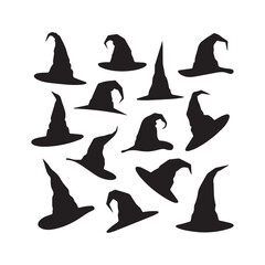 Witch Hat Silhouettes Set