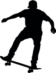 Skateboarder silhouette action extreme sports