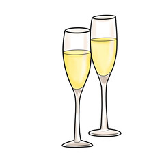 Champagne Toast PNG – Cute Pastel Party Icon