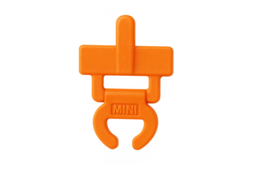 Orange plastic toy robot arm grabber claw