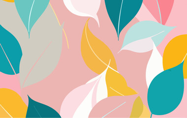 Colorful Leaf Pattern Background A Delicate Balance of Soft Hues for Modern Design