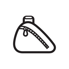 Ski boot bag icon black and white vector illustration of winter sports equipment