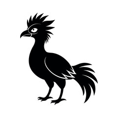Hoatzin Bird Black Silhouette Vector Illustration