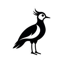 Lapwing Black Silhouette Vector Illustration