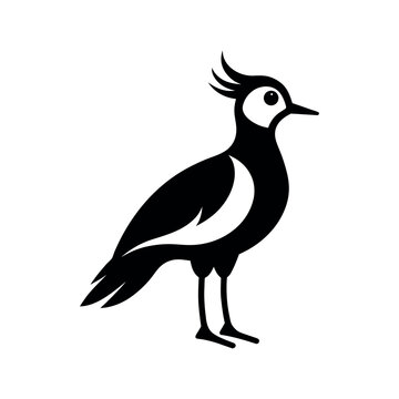 Lapwing Black Silhouette Vector Illustration