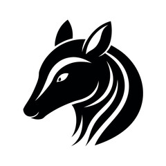 Numbat Head Black Silhouette Vector Illustration