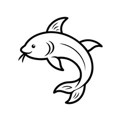 Catfish Outline Vector Illustration