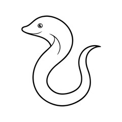 Moray Eel Outline Vector Illustration