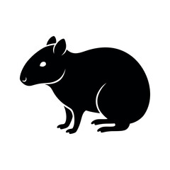 Agouti Black Silhouette Vector Illustration