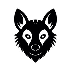 Brown Hyena Head Black Silhouette Vector Illustration