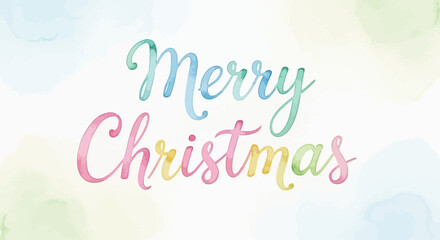 Watercolor Merry Christmas greeting card for festive holiday designs and cheerful seasonal celebrations, perfect for invitations and social media content
