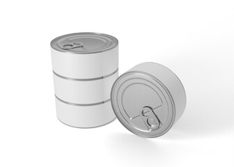 Pull Ring Short Tuna Can Mockup for Packaging Projects