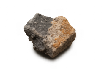 Rough rock stone with two tones transparent background