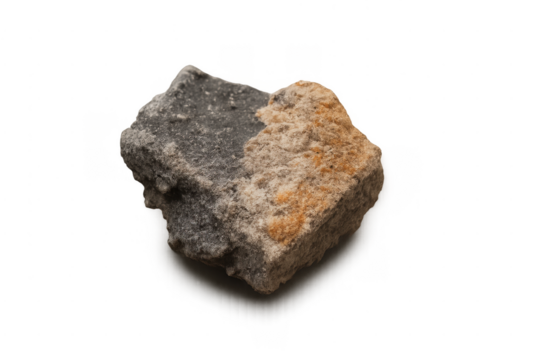 Rough rock stone with two tones transparent background