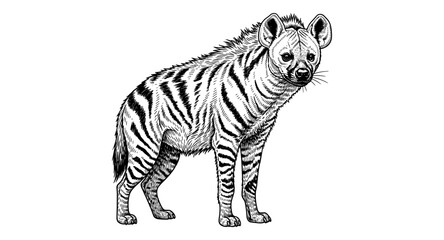 Obraz premium Detailed black and white hyena with stripes