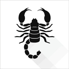 Obraz premium Black scorpion silhouette on white background for design element use