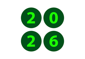 Happy New Year 2026 Holiday Abstract Green Color Design Symbol Vector Illustration