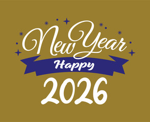 Happy New Year 2026 Holiday Abstract Design Symbol Vector Illustration