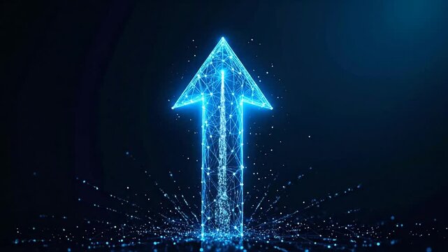 Digital Arrow Ascending, Representing Growth and Progress.