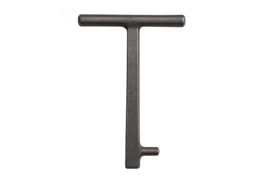 Metal t-handle utility key for manhole cover lifting