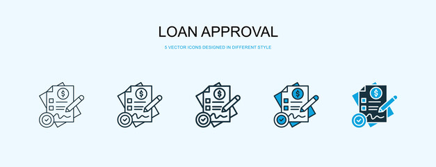 Loan Approval Icon Different Style Vector Illustration