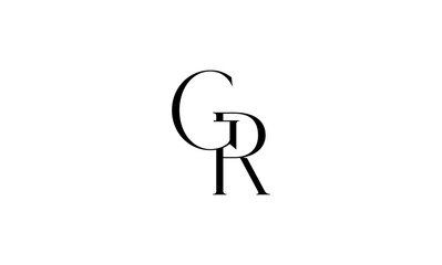 GR initial letters or GR monogram logo