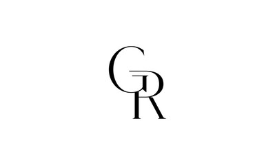 GR initial letters or GR monogram logo