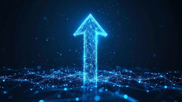 Digital Arrow Ascending, Representing Growth, Progress, and Technology