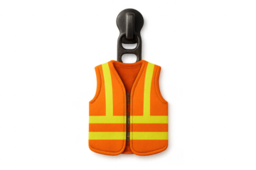 Zipper pull with miniature high-visibility safety vest