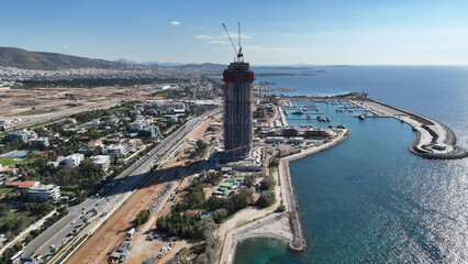 Obraz premium Aerial drone photo of iconic project in development called 