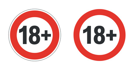 Prohibited under Eighteen Years Vector Icon Isolated