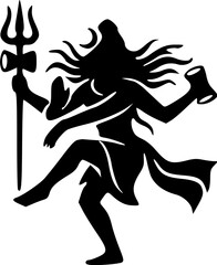 Distinct Shiva Silhouette Logos in Minimal Black Vector