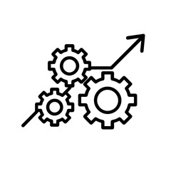 Obraz premium Fine line optimization icon symbolizing efficiency improvement and operational enhancement, ideal for business strategy visuals and performance tracking