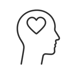 Fine line mental wellness icon symbolizing psychological care and emotional support, ideal for health apps, wellness platforms and personal development visuals