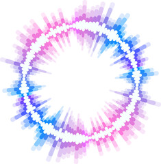 Obraz premium Neon ring with audio wave. Sonic vortex signal