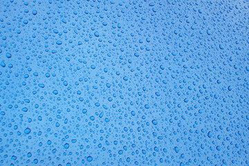 Blue Glass With Water Droplets Texture and Abstract Pattern for Background or Macro Shot