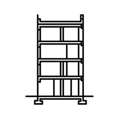 Line icon of a construction scaffolding structure for projects