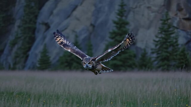 Eule im Flug &ndash; Faszinierende Wildlife-Aufnahme in nat&uuml;rlicher Umgebung