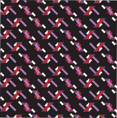 Vibrant geometric abstract patterns featuring colorful angular shapes, repeating tessellated motifs, dynamic diagonal forms, and contrasting palettes across three unique modern design variation