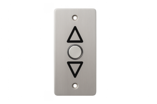 Elevator control panel with up and down arrows