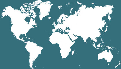 World map. Blue modern vector map. Silhouette map.