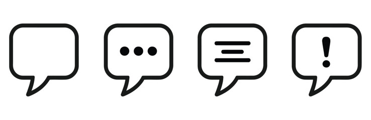 Engaging message bubbles set for modern communication and design projects, perfect for UI, UX, social media marketing, and app development needs