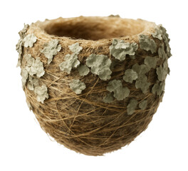 Delicate hummingbird nest featuring a woven design and lichen disguise.