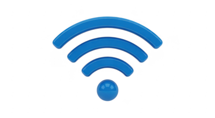 Blue 3 D Wifi Symbol isolated on a transparent background