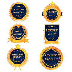 Elegant Blue and Gold Premium Quality Badge Collection