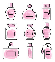 Set of various shapes perfume