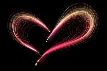 Heart pink technology light effect stripe line.